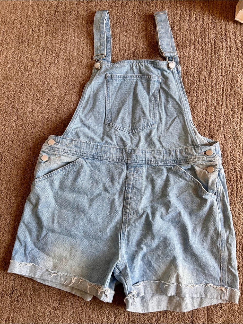 Denim Overalls- Shorts Size XL- Light Wash